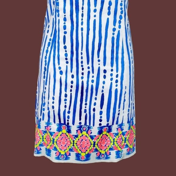 Lilly Pulitzer Womens Sleeveless Blue Bay Stripe Iveigh Mini Shift Dress Size 2 - Picture 3 of 7